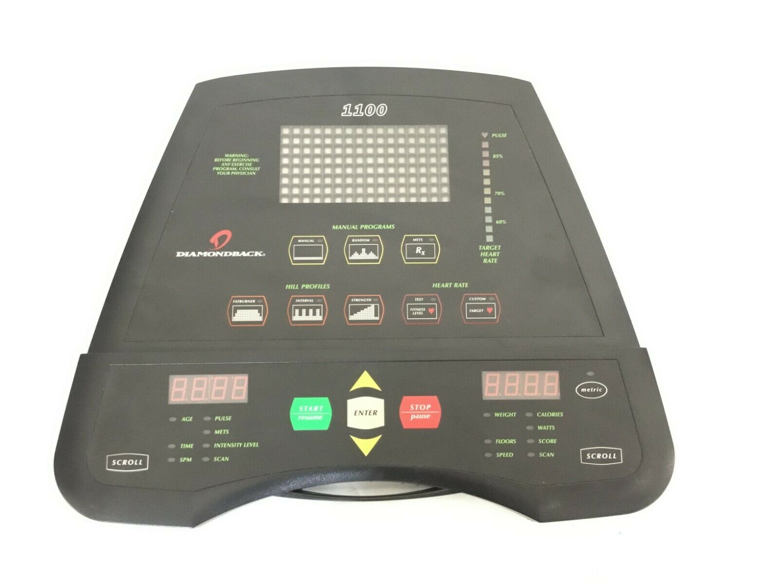Elliptical Display Console Assembly (Used)