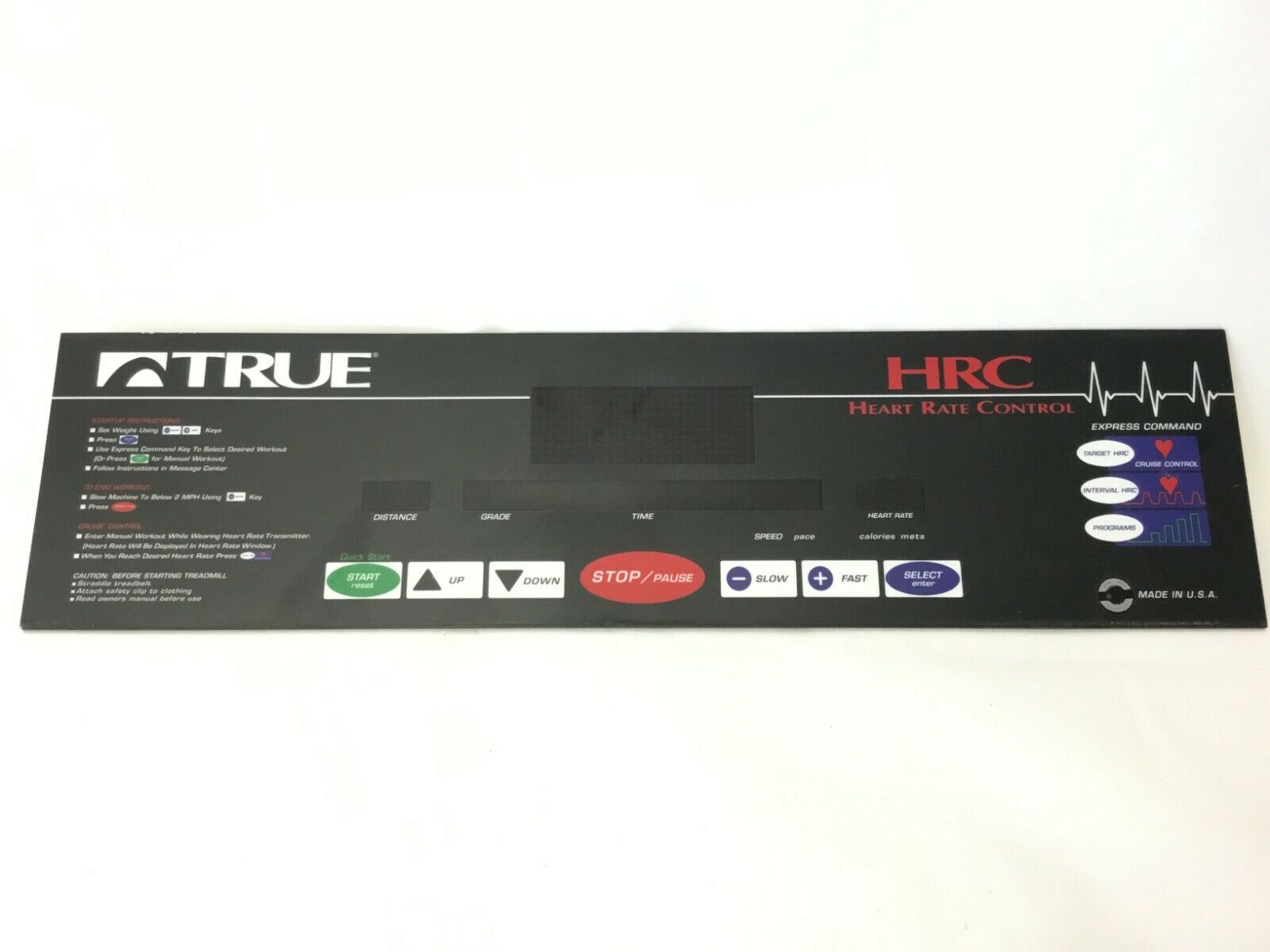 True Fitness 525HRC Treadmill Display Console Panel D00140221 (Used)
