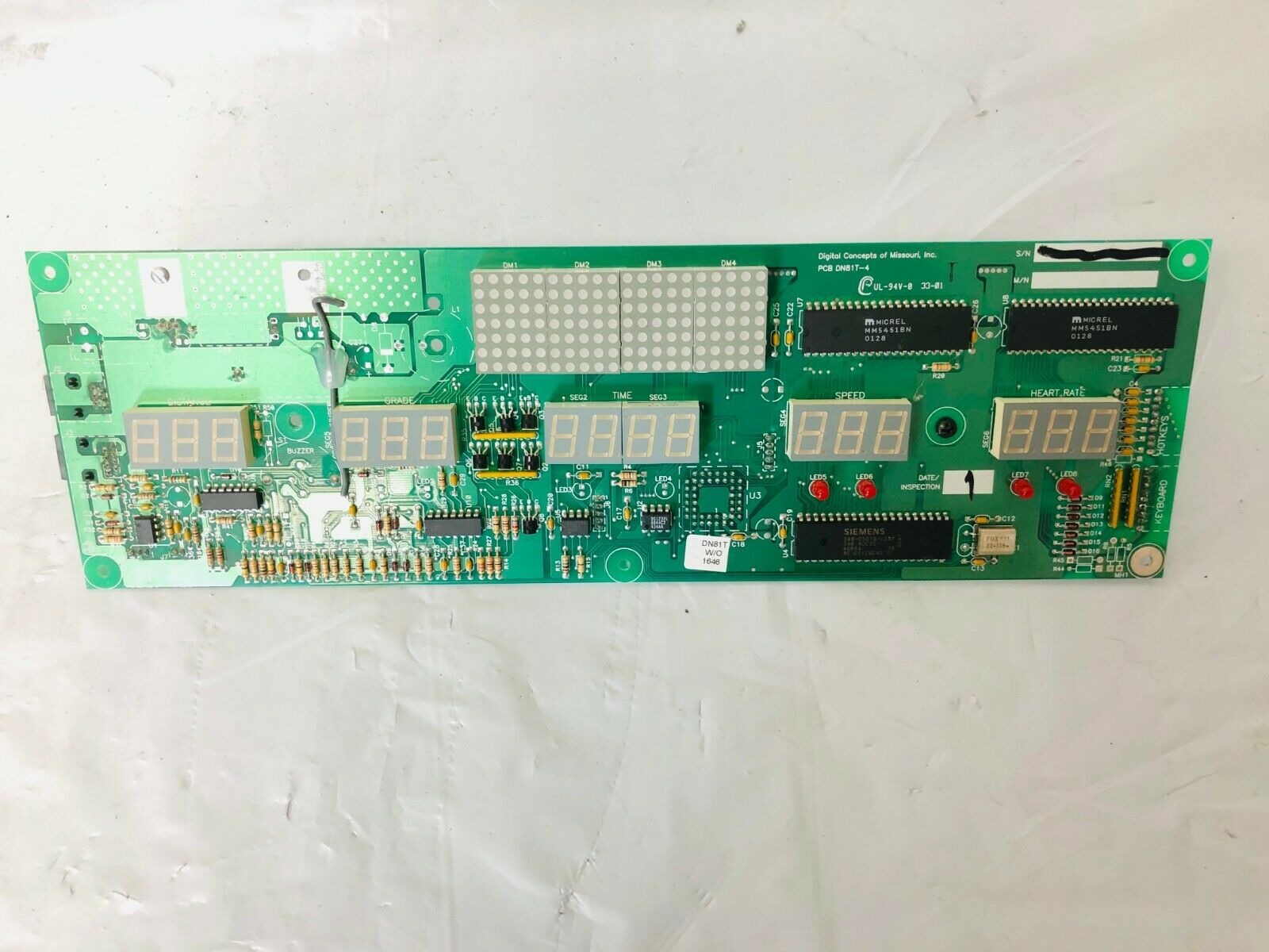 True Fitness 500A HRCO Treadmill Display Console Circuit Board DN81T-4C (Used)