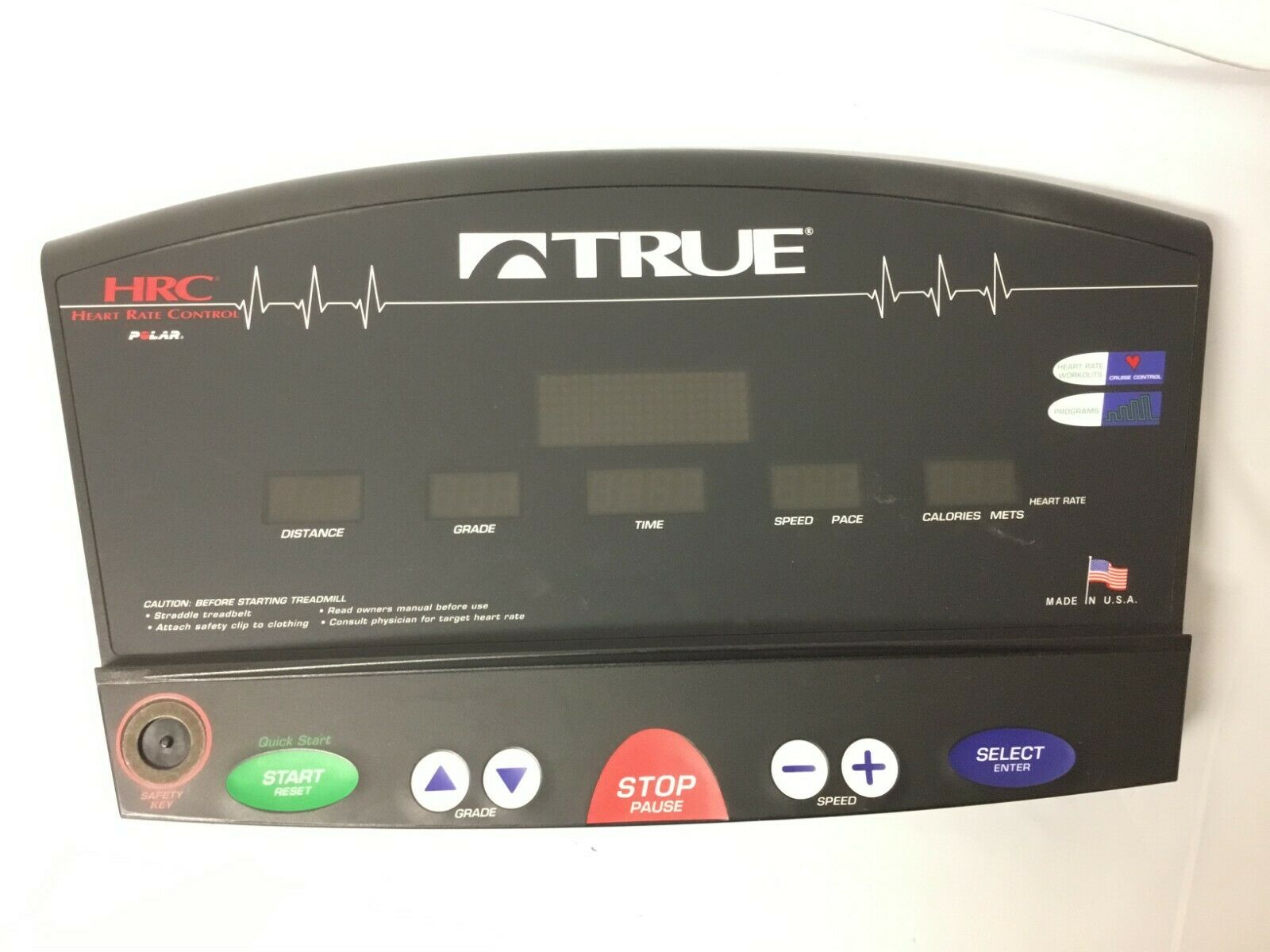 True Fitness 500ZT HRC Treadmill Upper Display Console Panel 00328200 (Used)