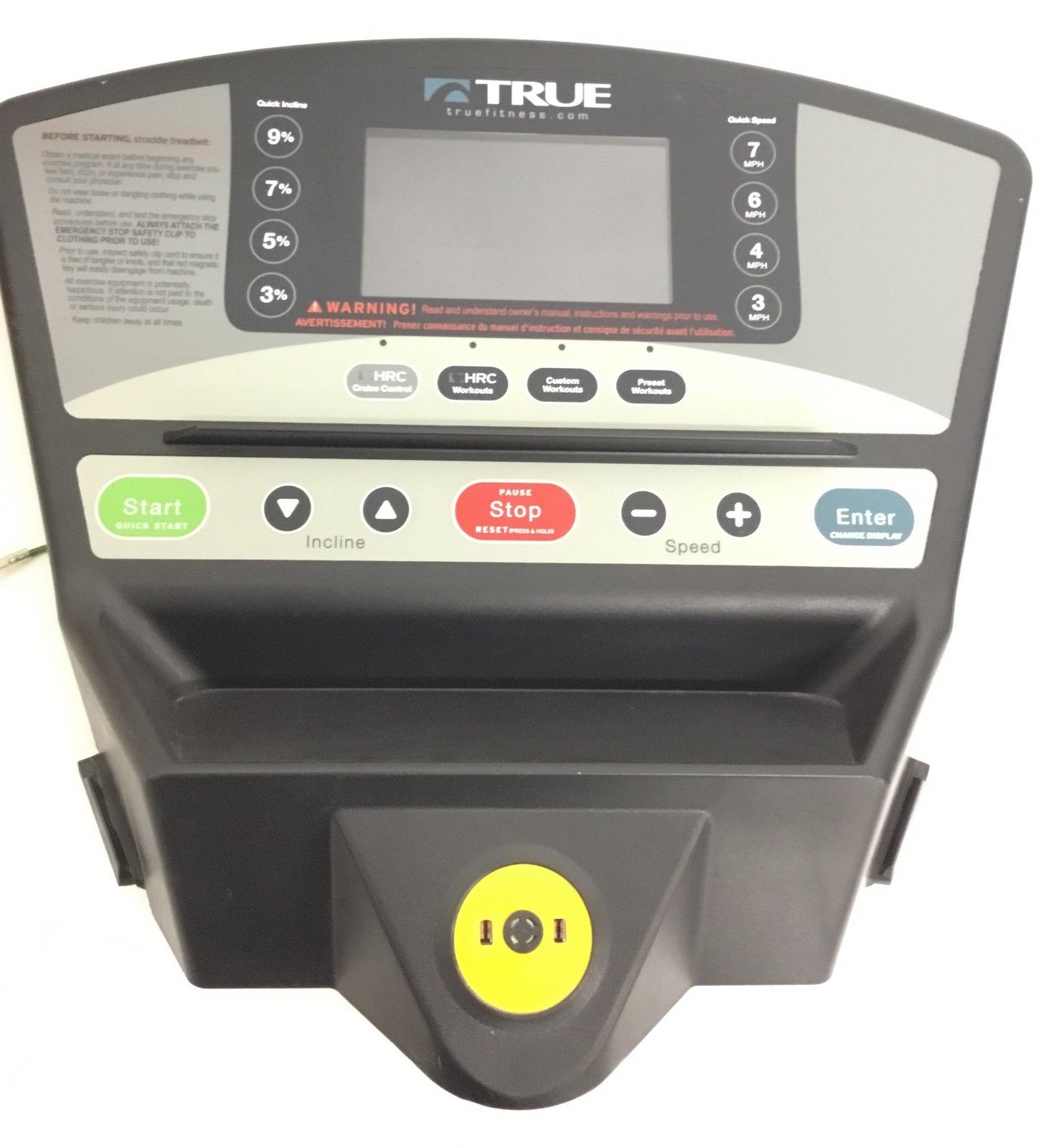 True Fitness TM50 M50 Treadmill Display Console Panel 2014070044 1445006171 (Used)