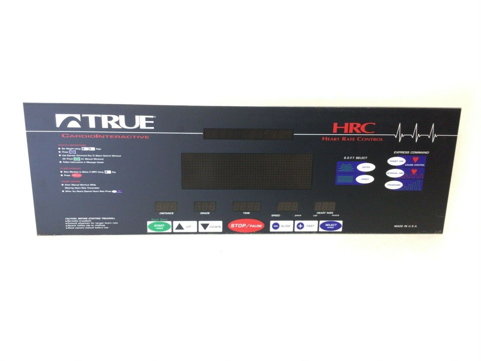 True Fitness 550p 550 CI Treadmill Display Console Panel 00279000 (Used)