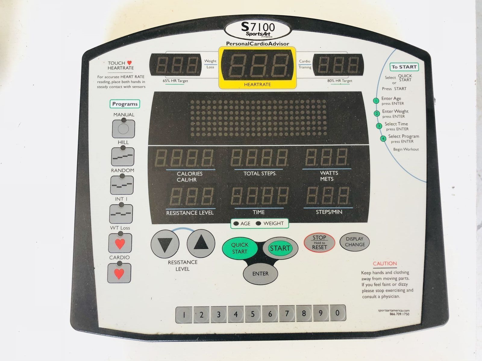 SportsArt Self Generating Upright Stepper Display Console 7100-78 0207365 s7100 (Used)