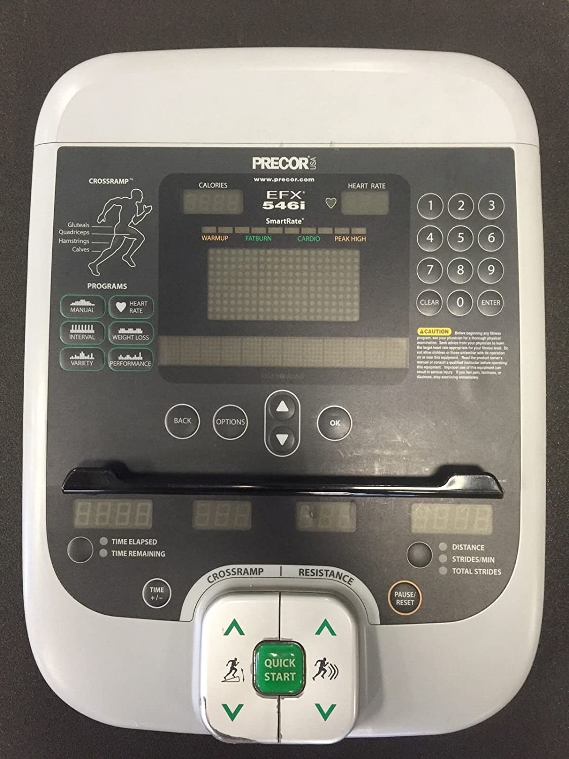 Precor Commercial Elliptical Upper Display Console & Hr Board 48779-101 (Used)