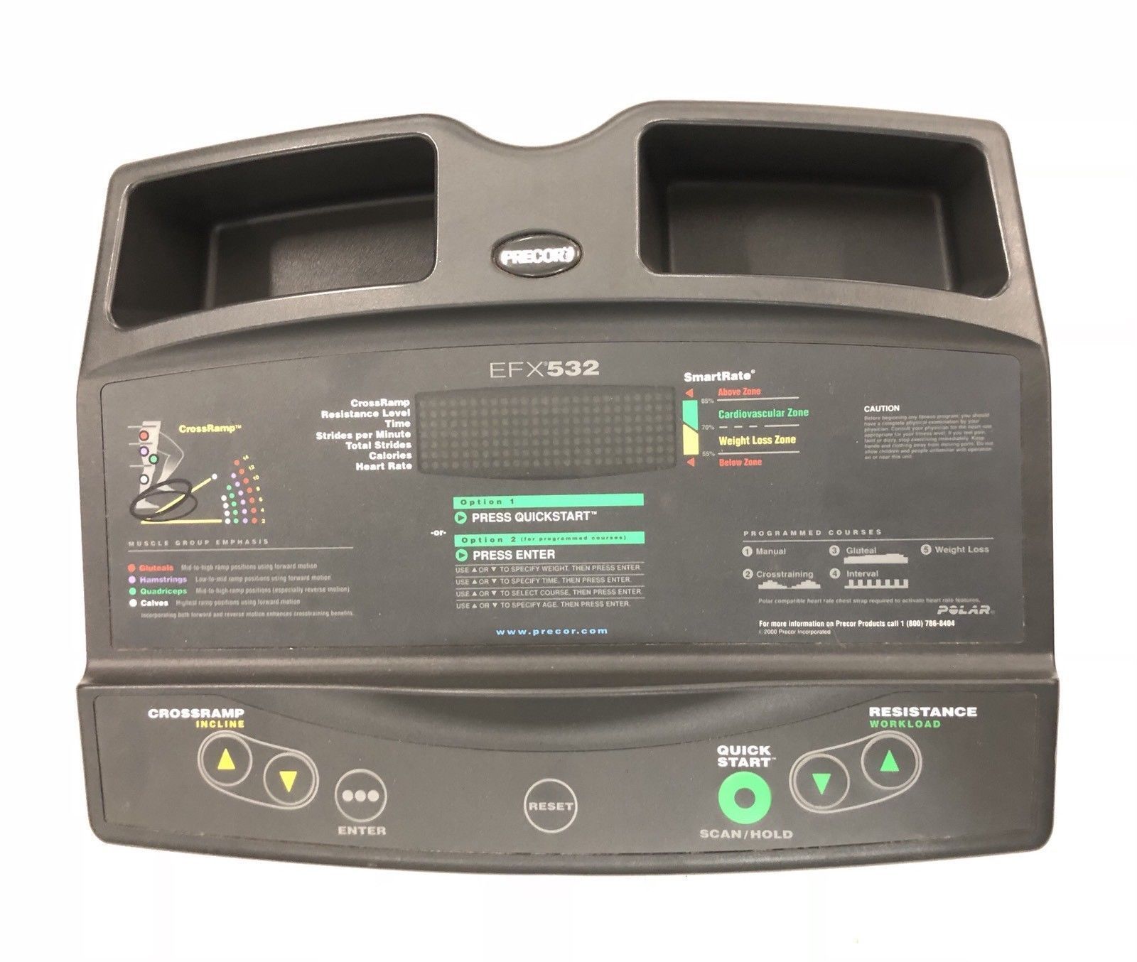 Precor efx 532 EFX532 Elliptical Crosstrainer Display Console Touch Pad + Board 38672-104 (Used)