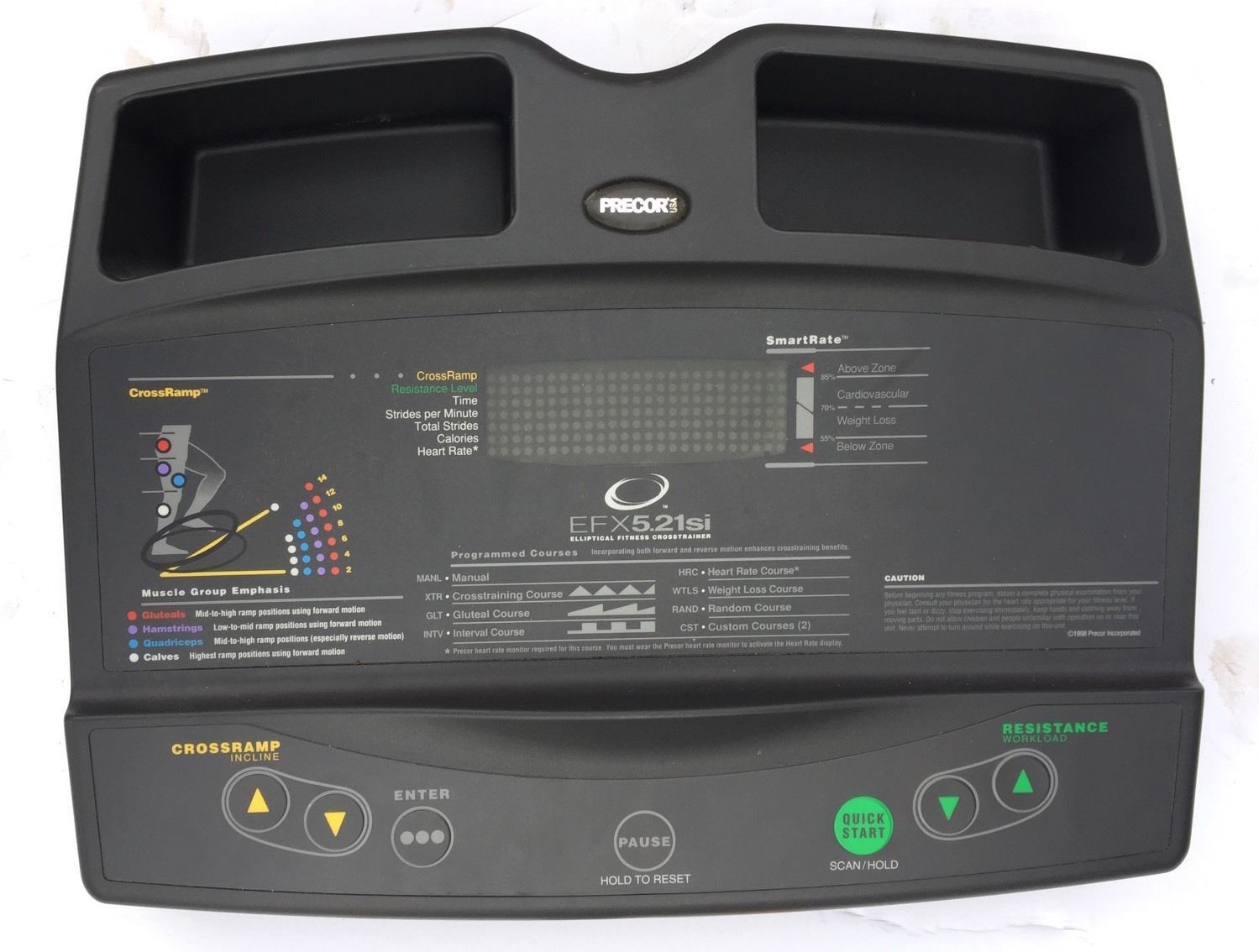Precor efx 5.21si Elliptical PCA Display Console Touch Pad + Board 37990-101 or 38672-104 (Used)