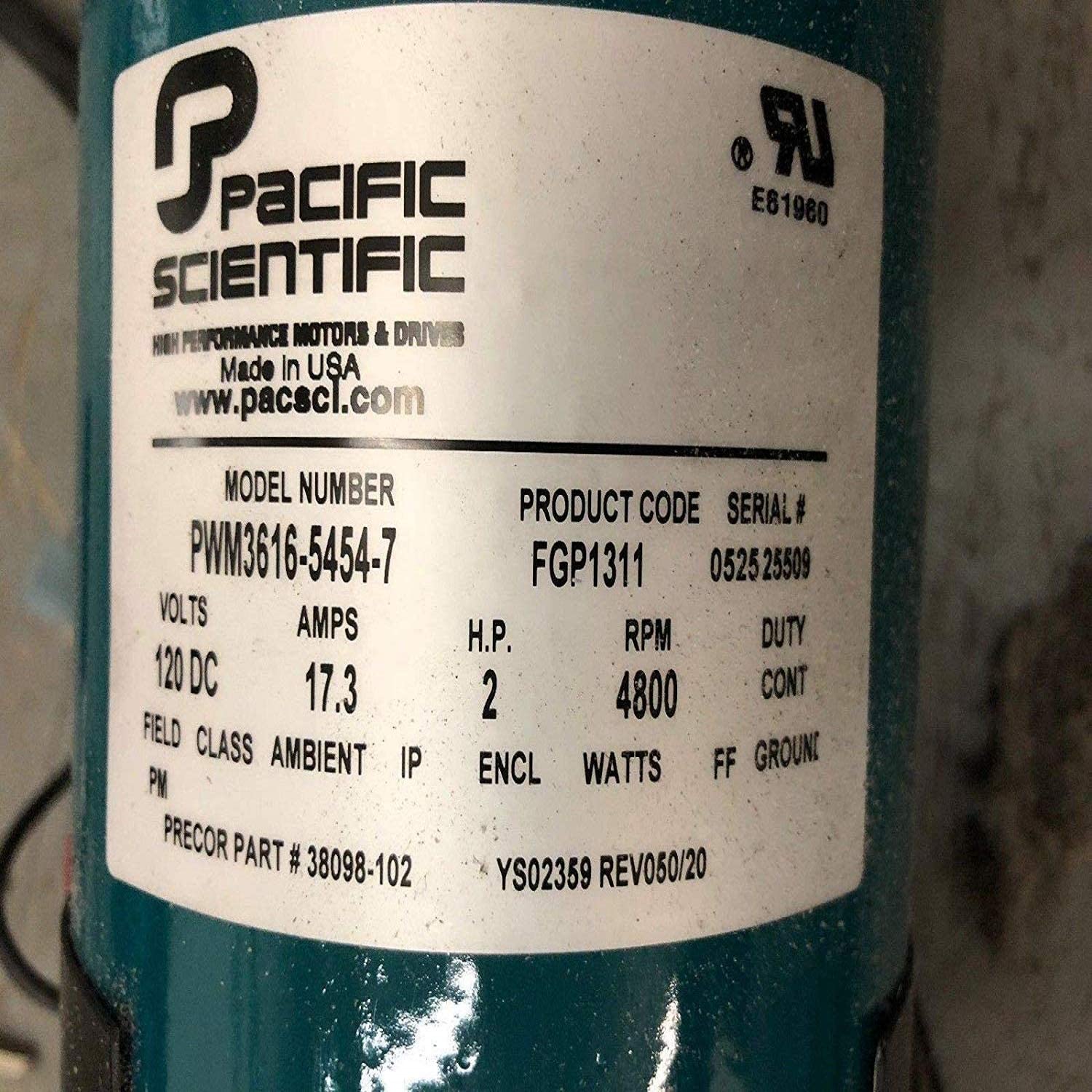 Hydra Fitness Exchange 2HP Dc Drive Motor PWM3616-5454-7 FGP1311 38098-102 Works W Precor 9.17 9.17si Treadmill (Used)