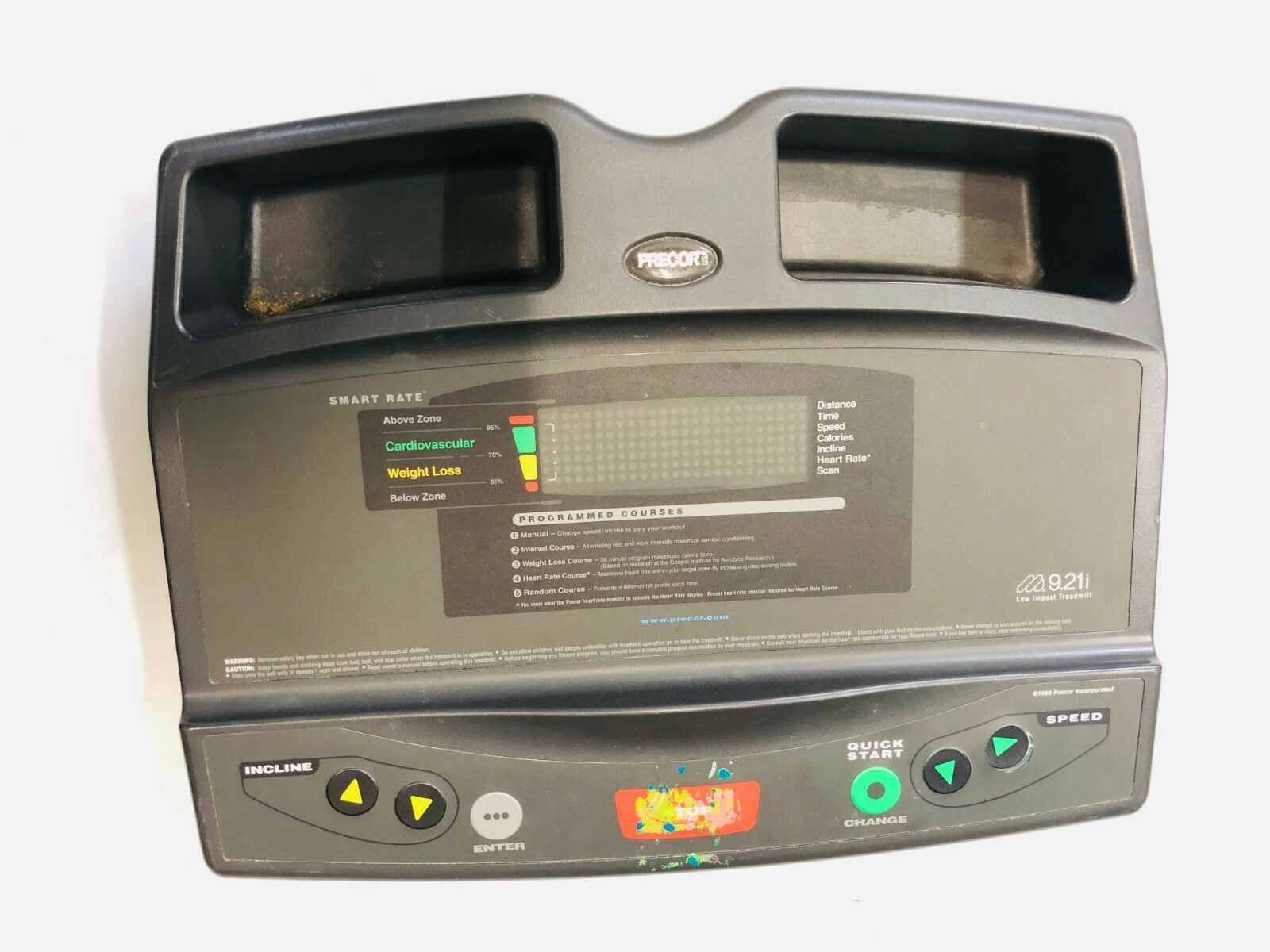 Precor 9.21i (2x) Treadmill Electronic Display Console Panel 38672-102 or 37204-101 (Used)