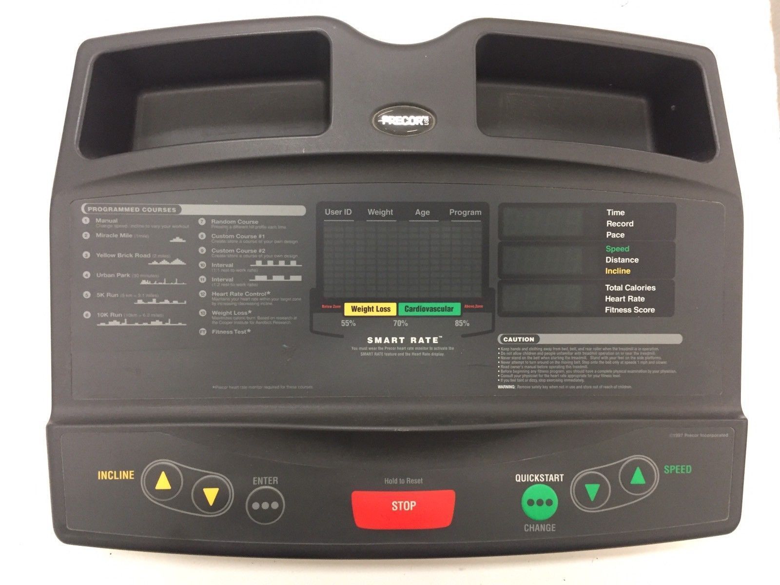 Precor Treadmill Upper Display Console 9.2x - 9.25i (2Z) (Used)