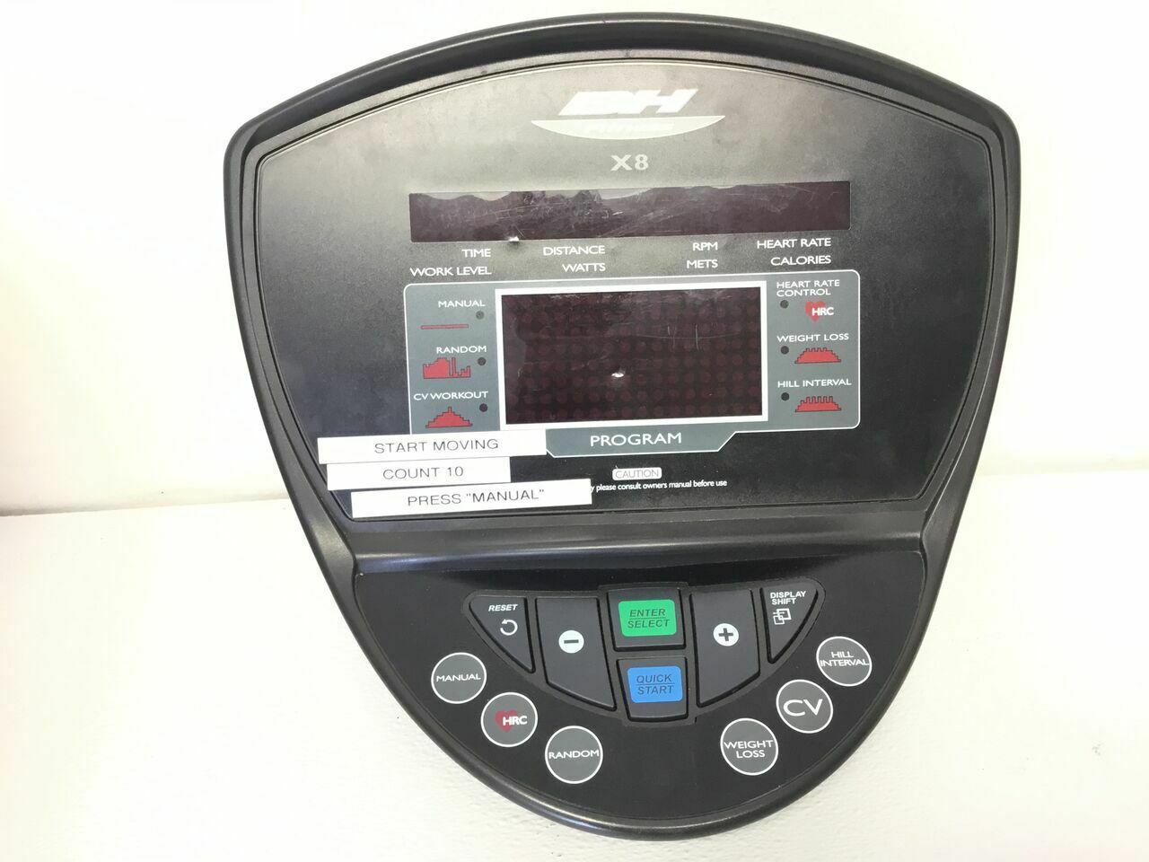 BH Fitness X8 2008 BL27 3588 Elliptical Display Console Panel (Used)