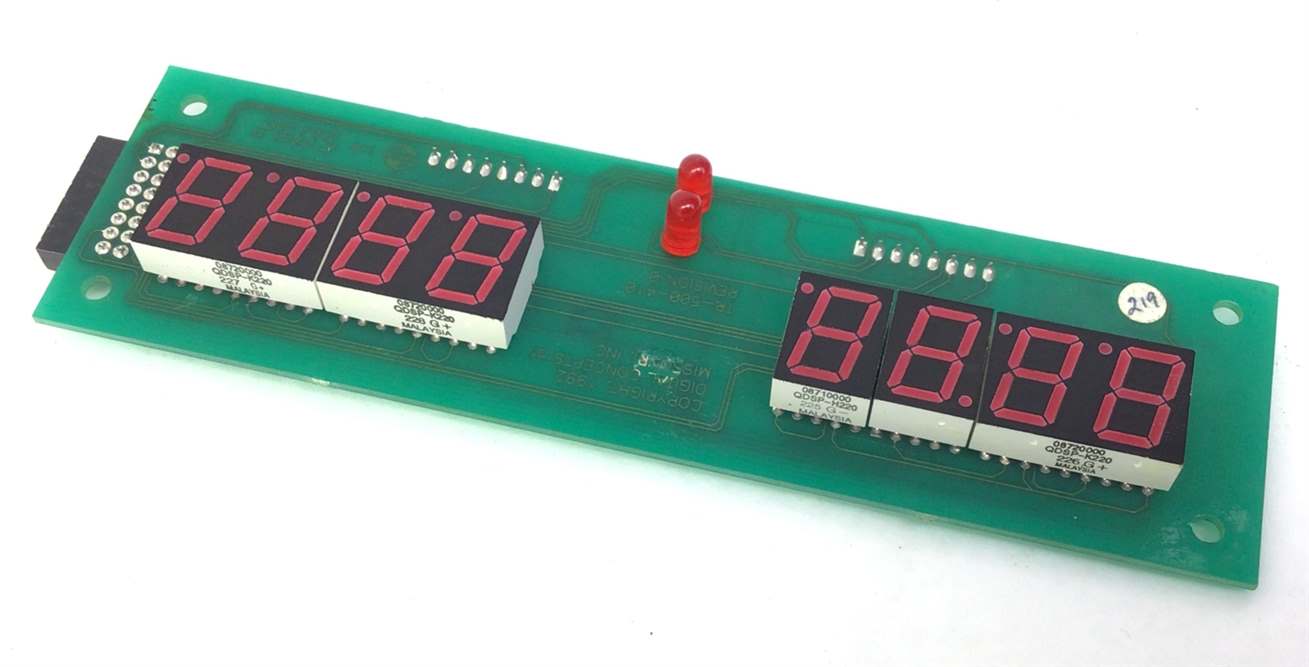 Left Side Console Circuit Board  w 7 segment Upper (Used)
