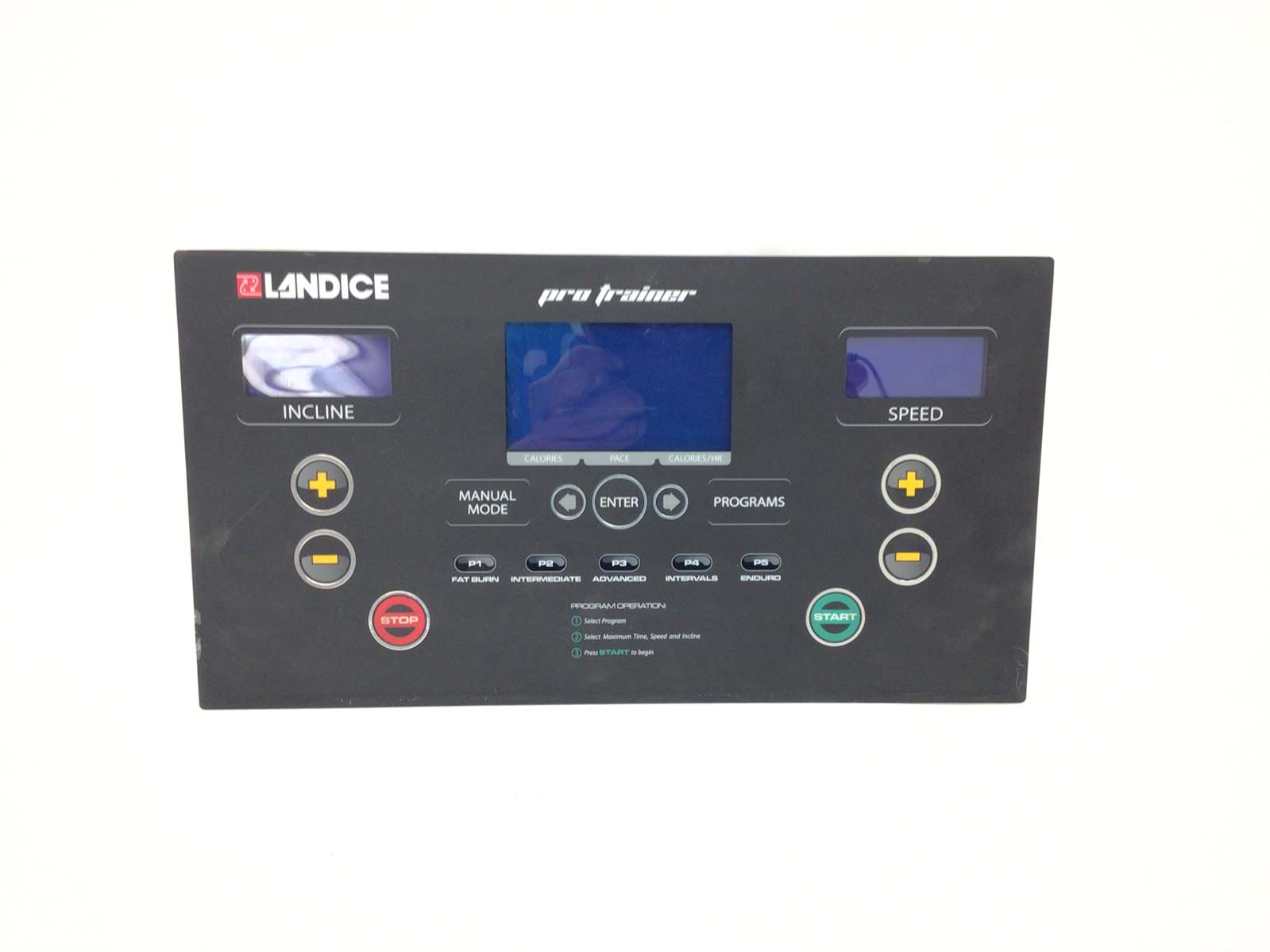 Landice L7 Treadmill Display Console Overlay keypad With Circuit Board 11102 ASR-DNT1LD-3B (Used)