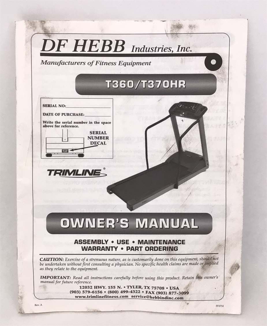 Owners Manual Hebb T370HR (Used)