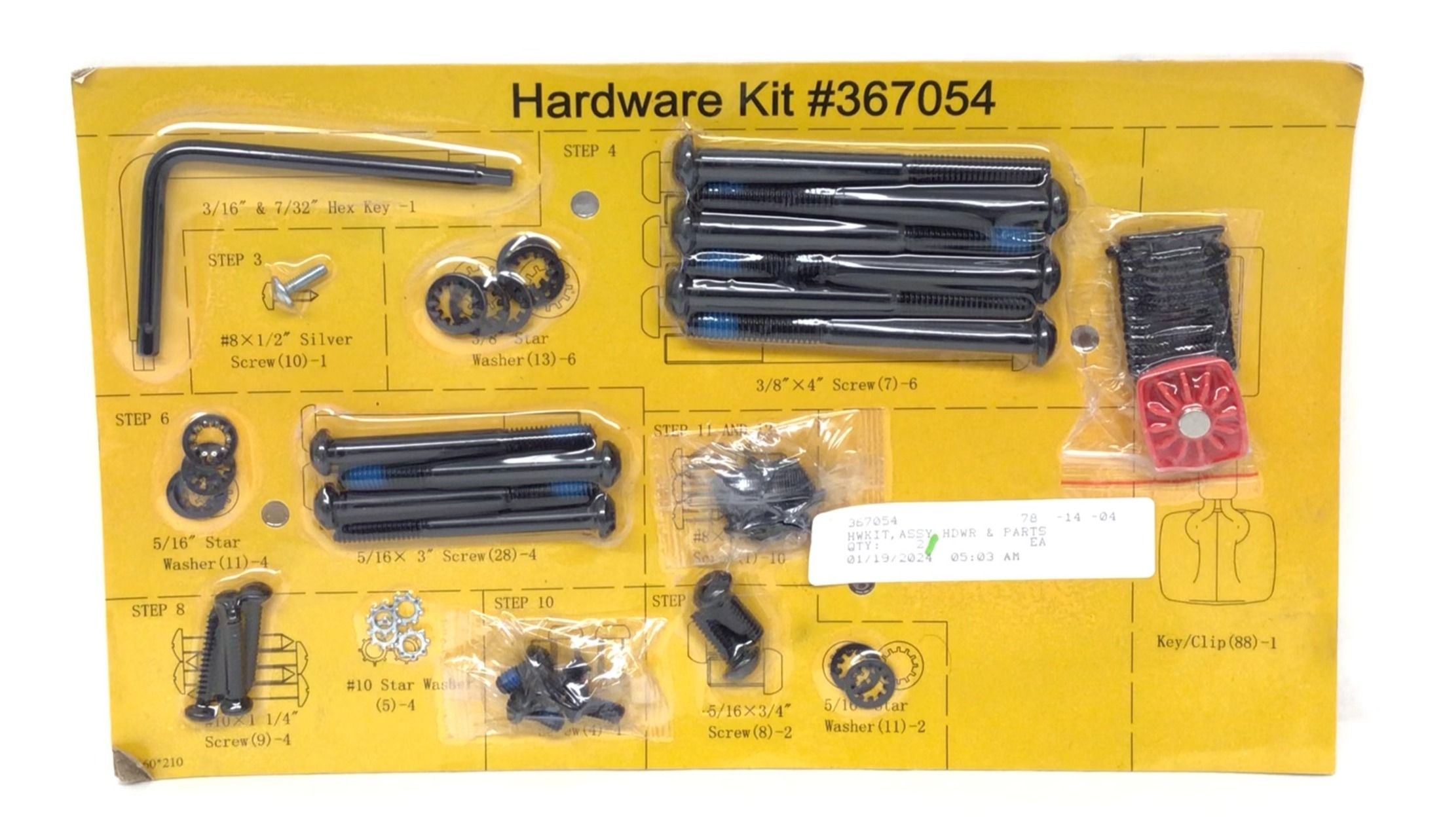 HARDWARE KIT, NOTE: