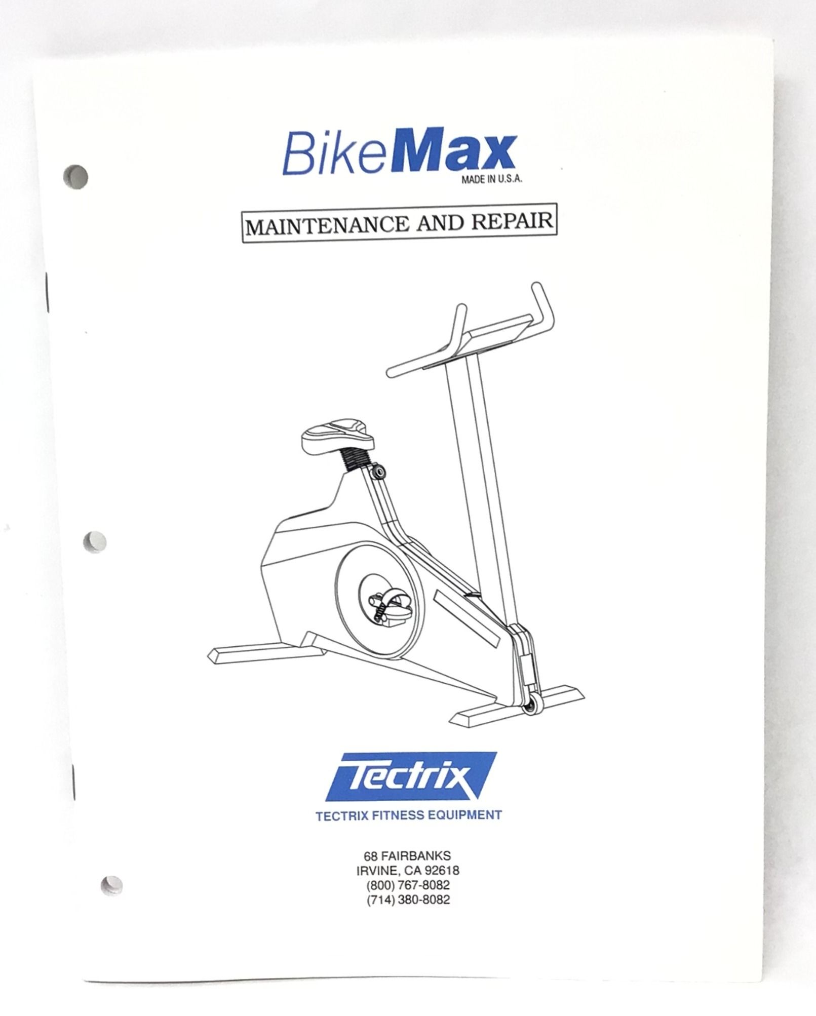 Tectrix Bike Max Upright Maintenance and Repair Manual (Used)