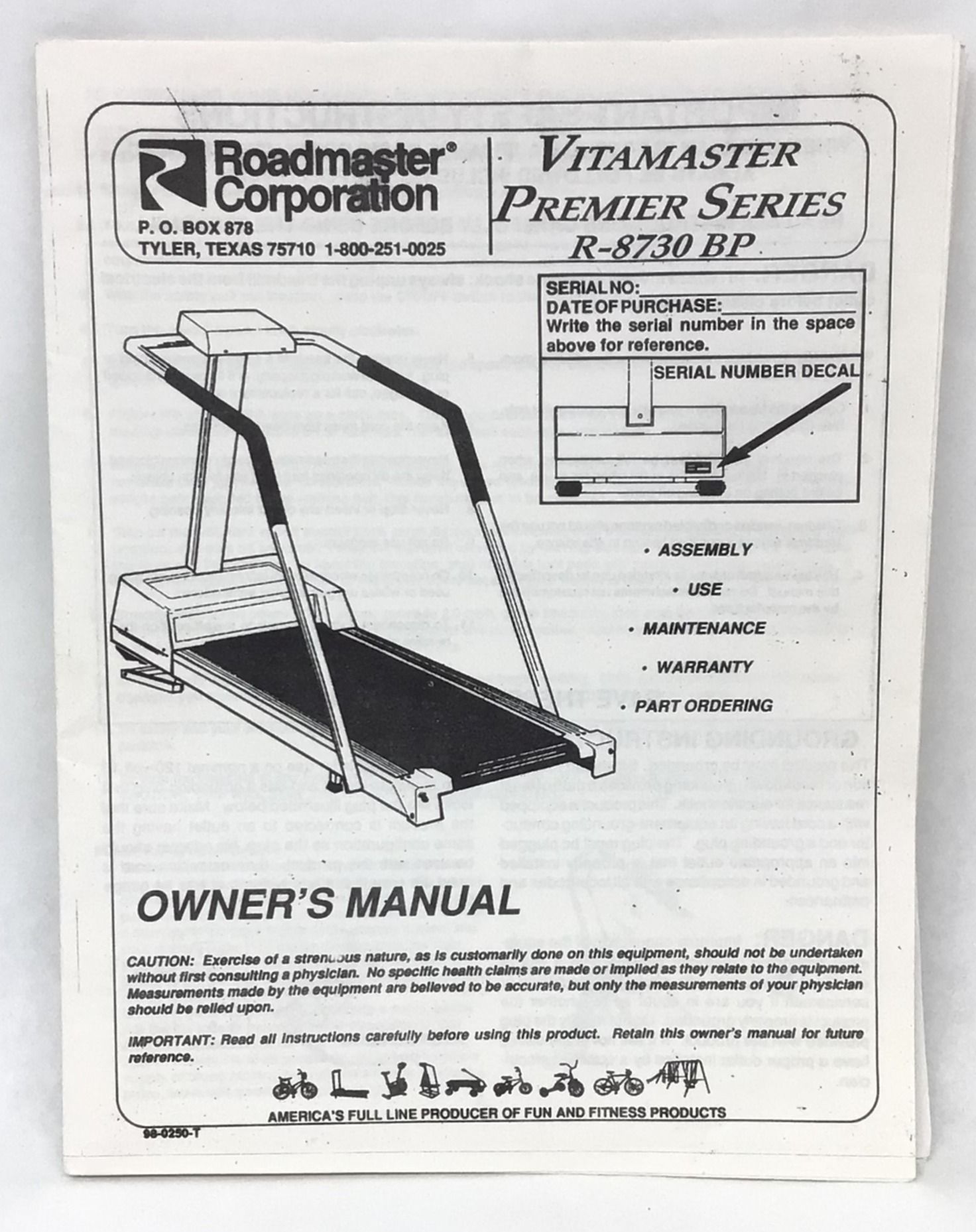 Owner's User Manual (Used)