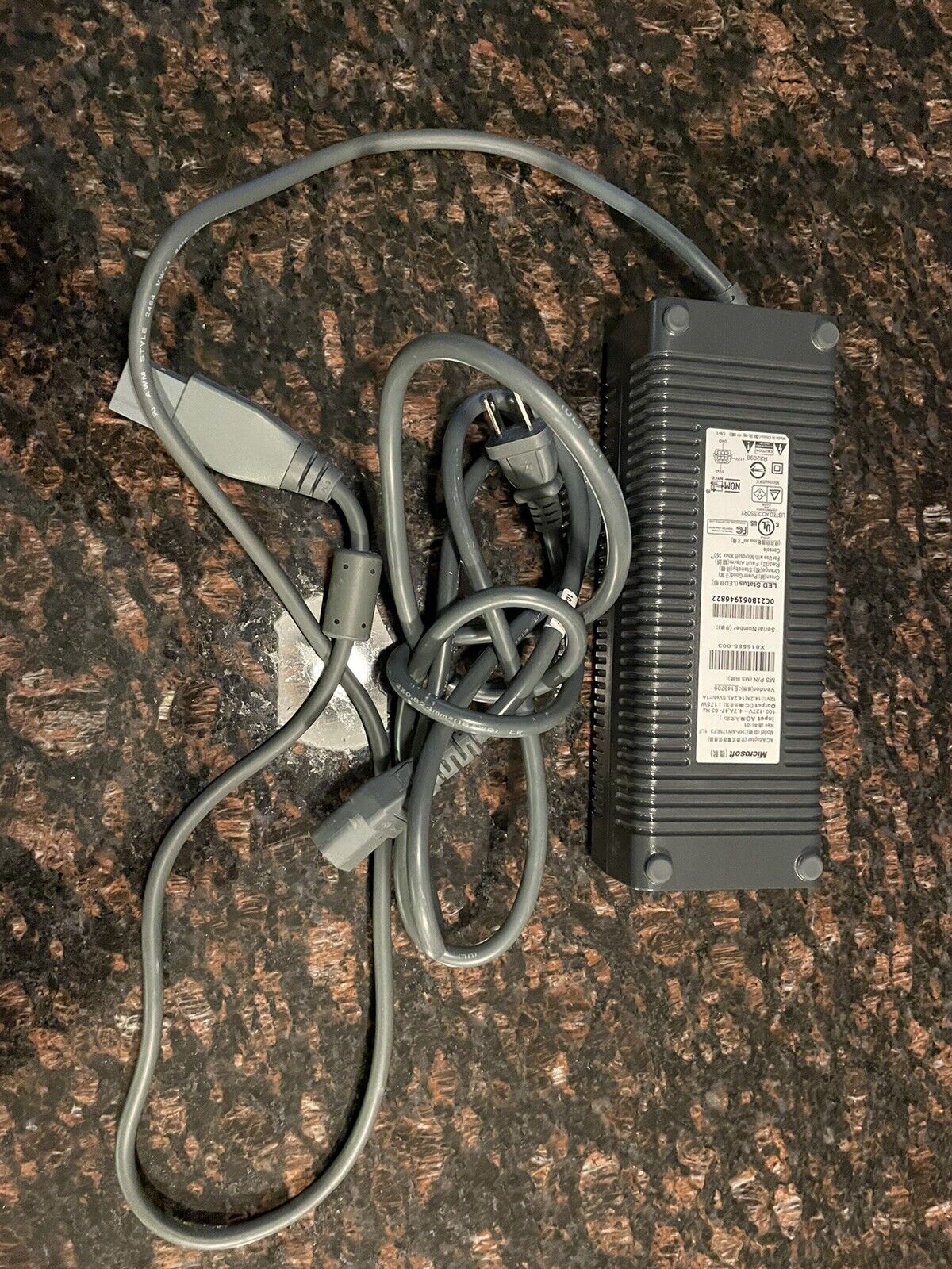 Xbox 360 Official Power Supply Brick and Cord for FAT 203w OEM Tested & Working (Used)
