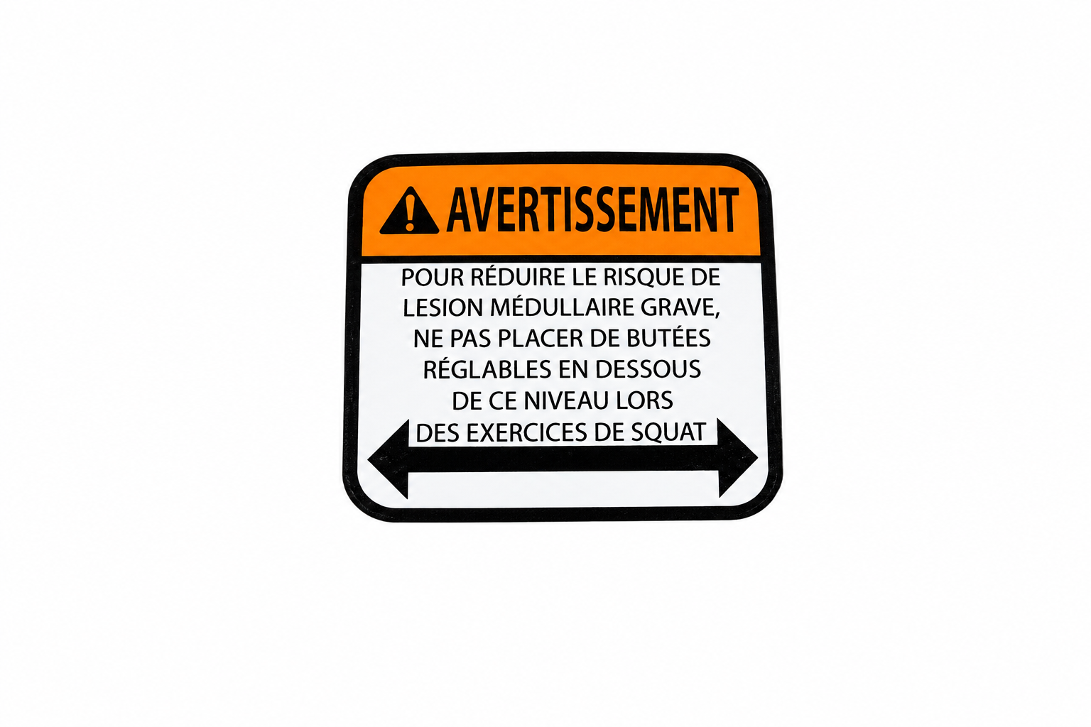 Warning Label, Adjustable Stop 1, Fren
