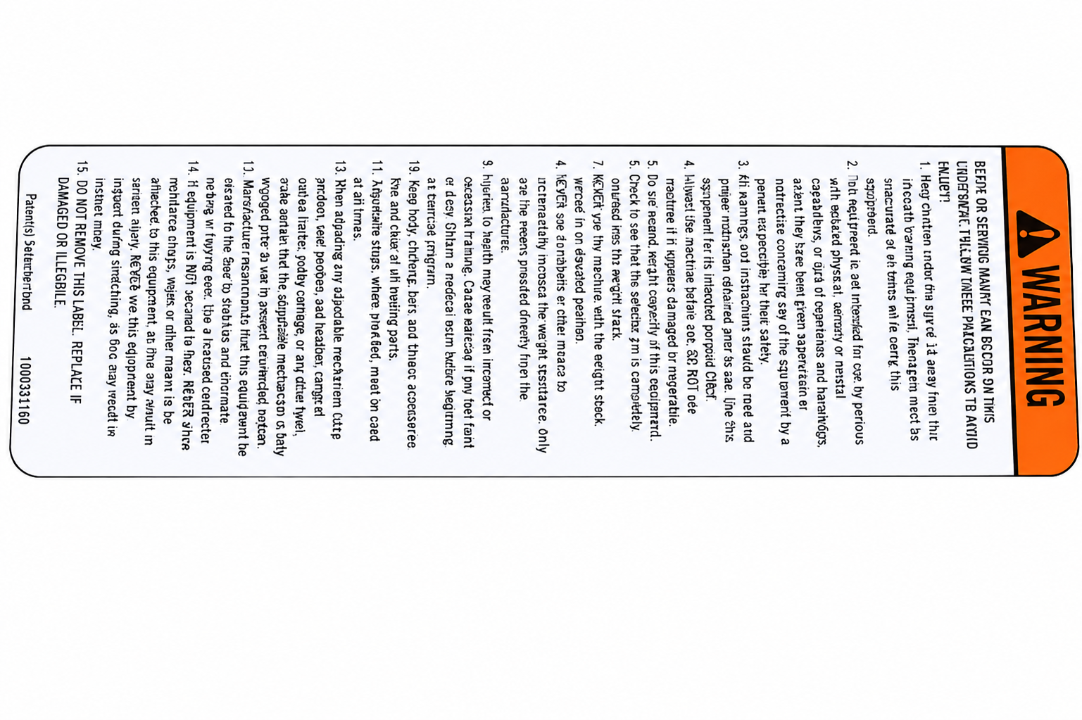 Warning Label, Frame, PC, English
