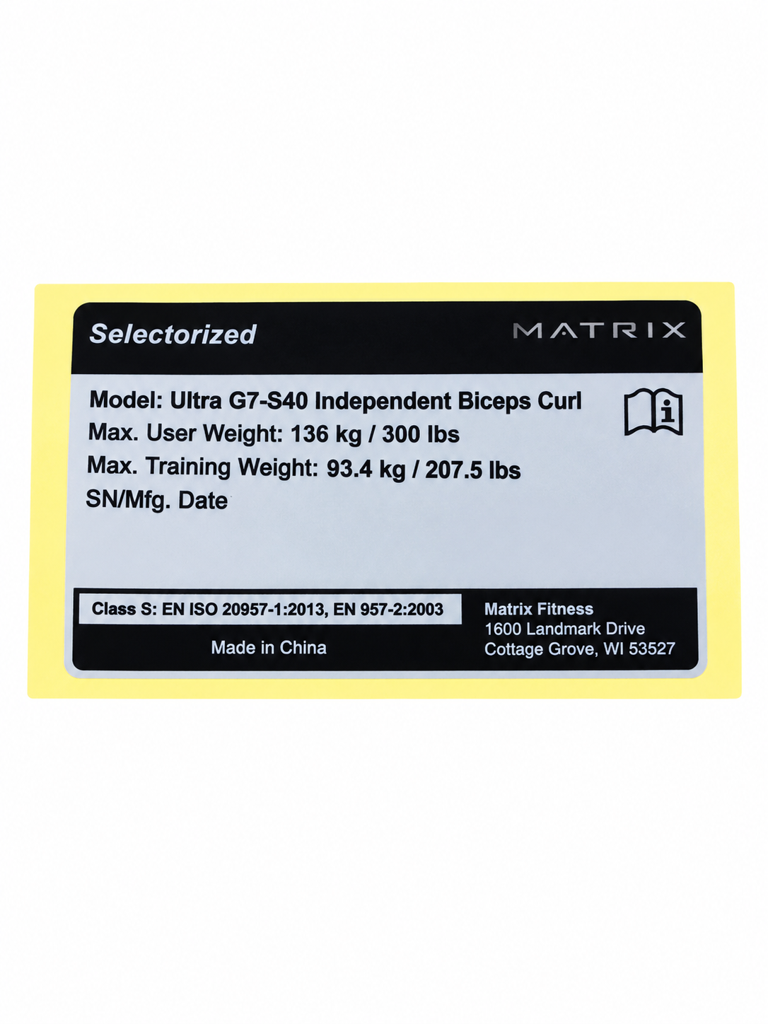 EN LABEL, Frame, GM122, PETP, English