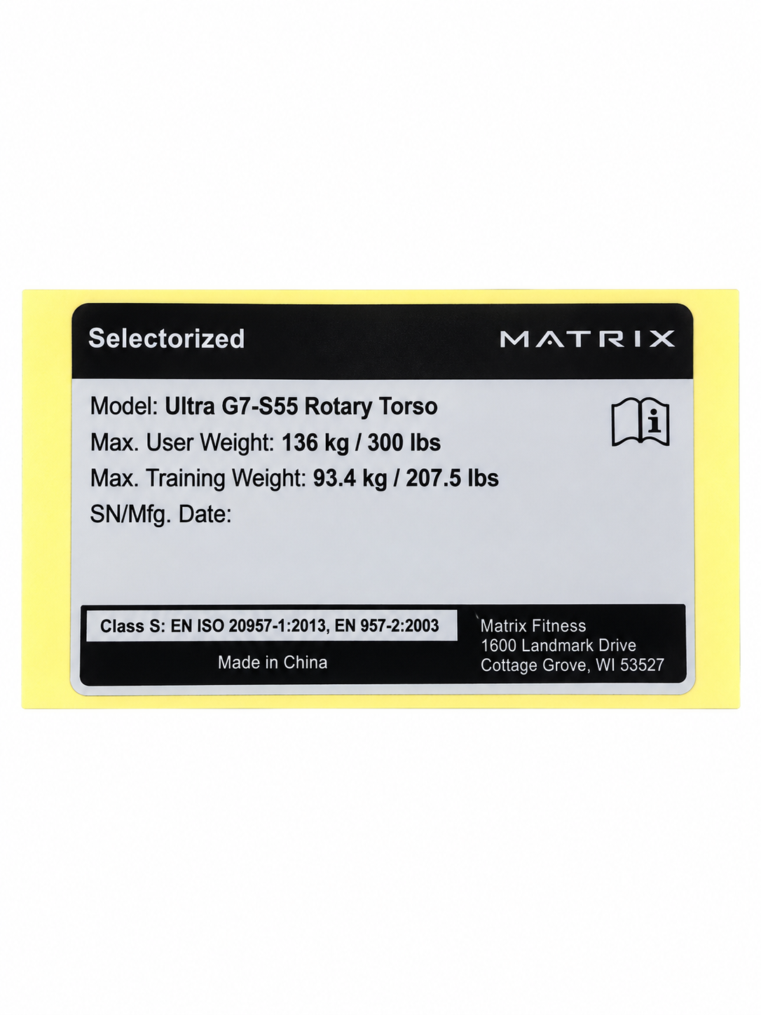 EN LABEL, Frame, GM121, PETP, English