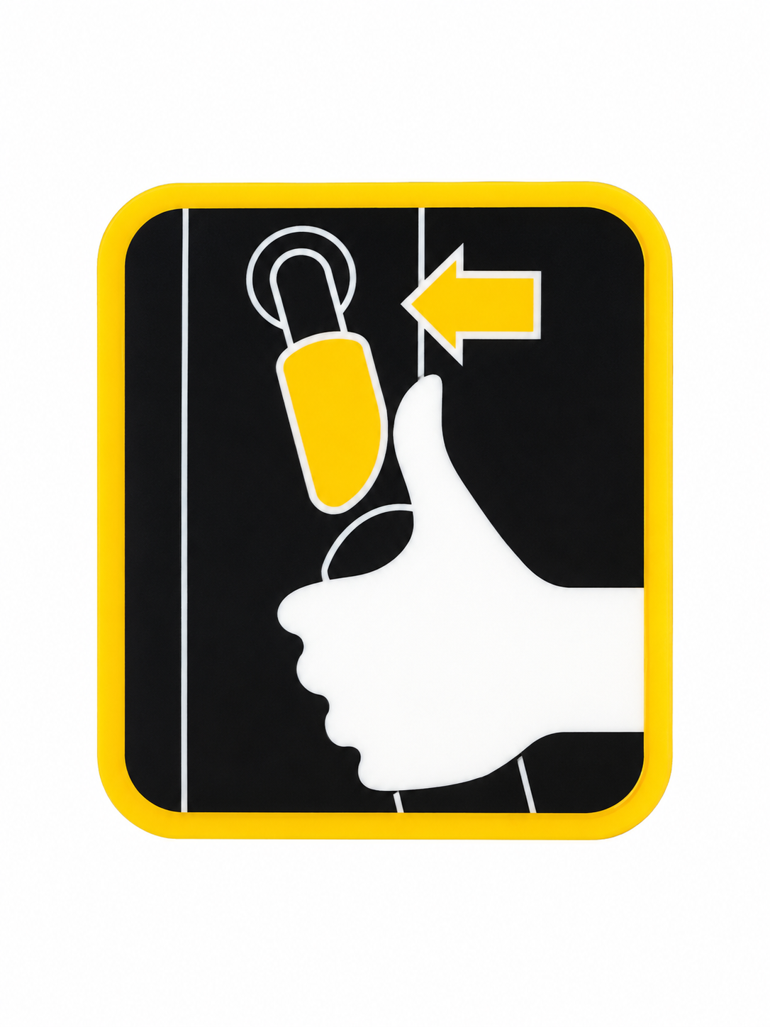 Direction Label, Handlebar, Yellow, PC, G