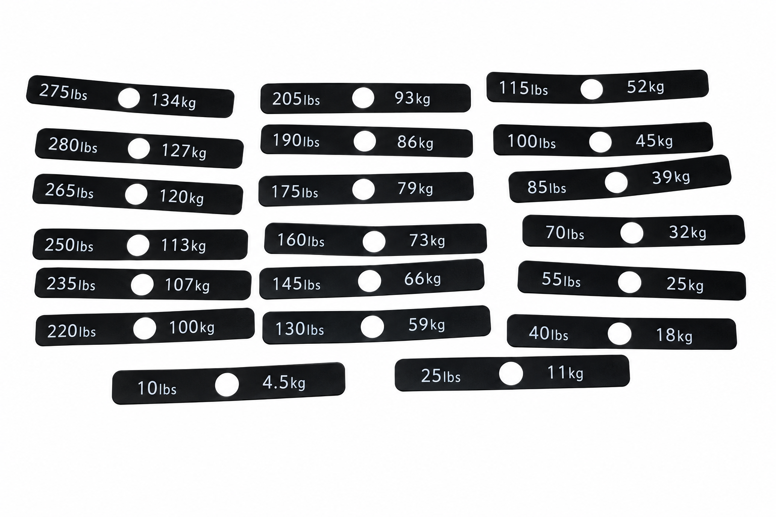 Decal, Weight Plate, 15LBS (Contains decals up to 295lbs)