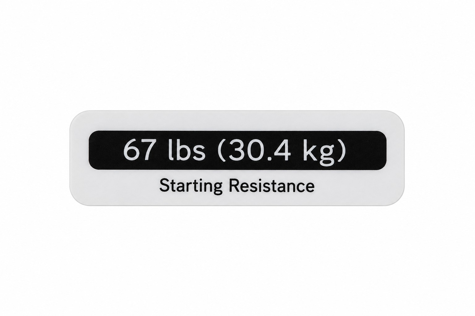 Decal, Weight, 67lbs(30.4KG), Starting