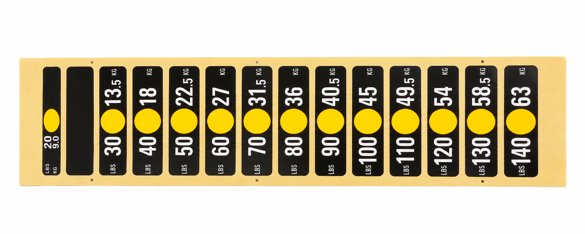 Spec Label, Weight Plate, Black, PC, GM14