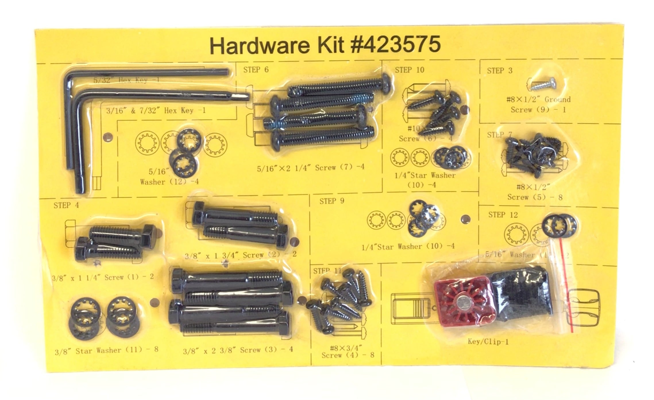 HARDWARE KIT, NOTE: