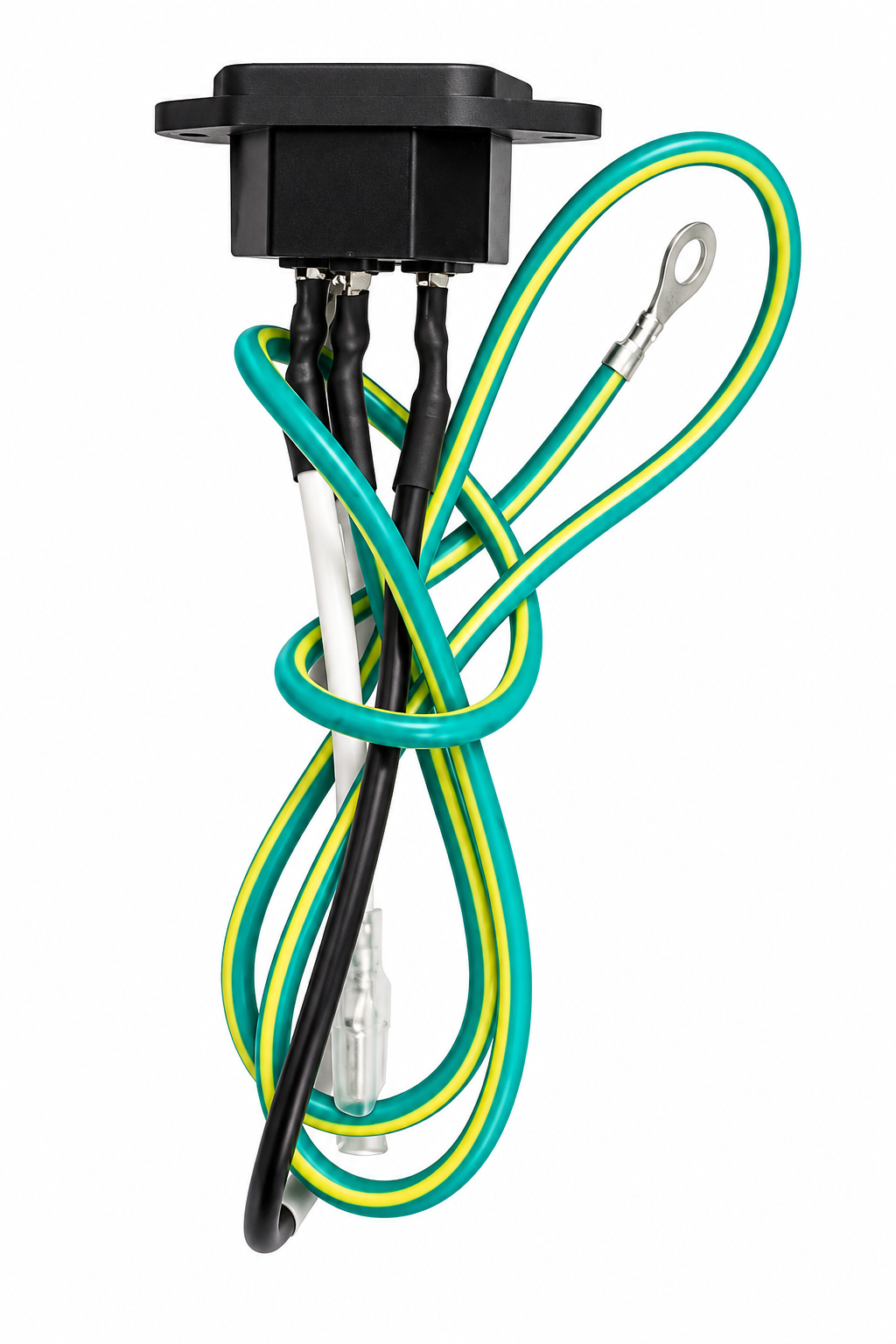 Power Socket, 100-600-60(O TYPE END), 16AWG