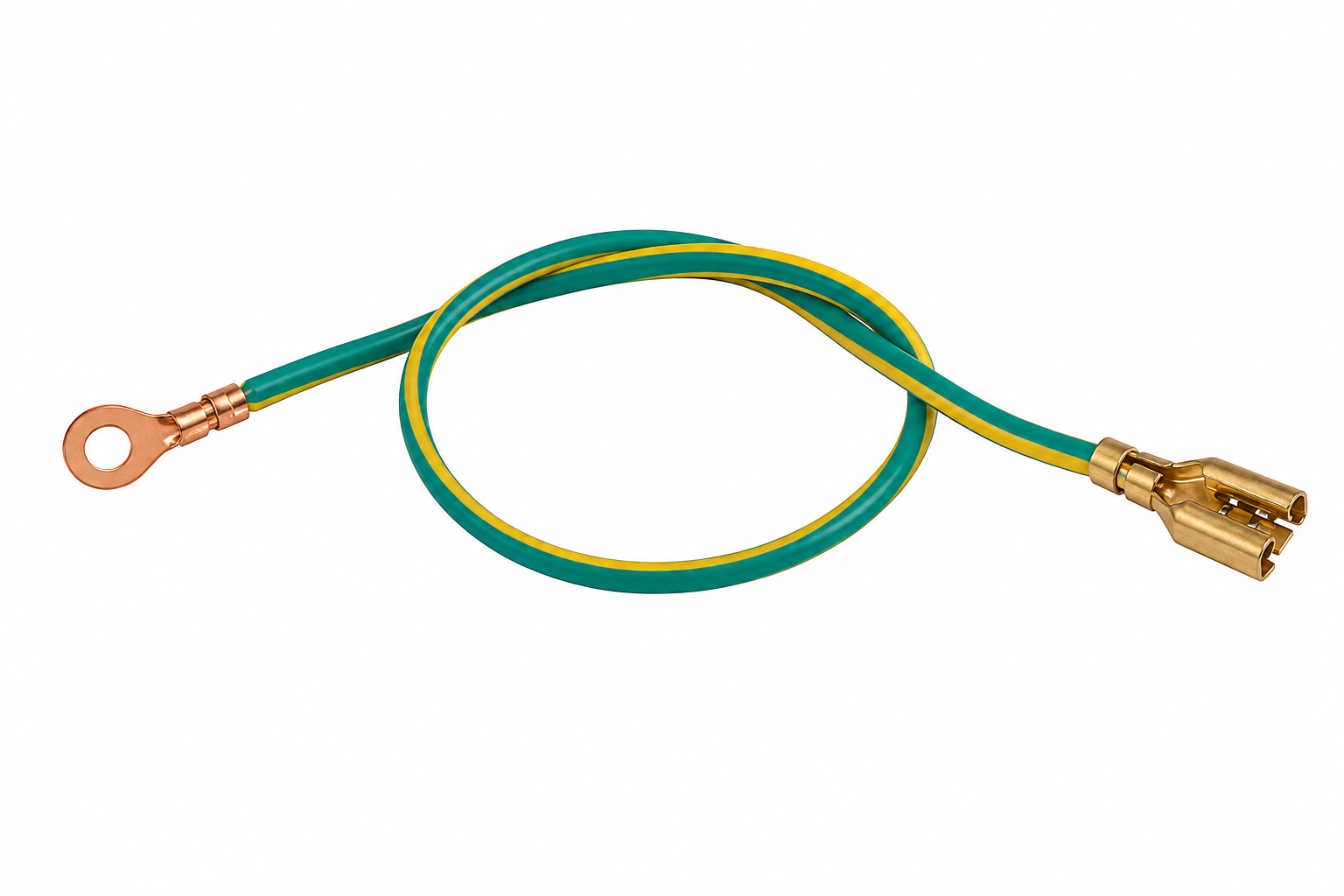 Wire, Pulse Con, YELLOW/GREEN, 250LOCK-6