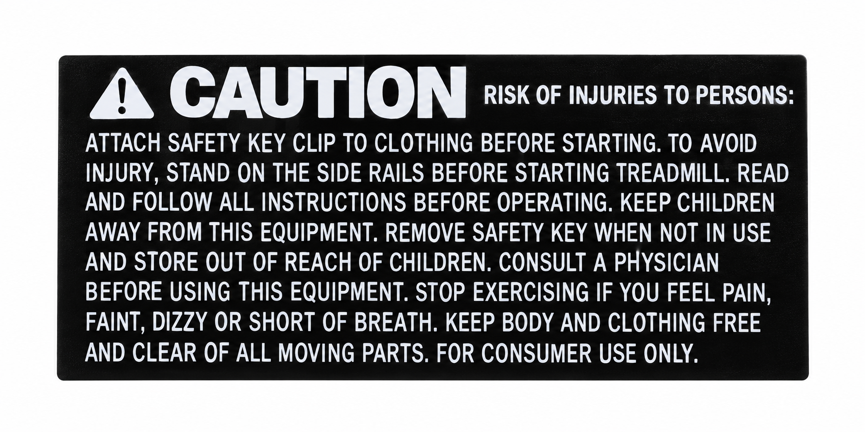 Warning Label, OVERLAY, WHITE WORD/BLACK B